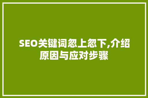 SEO关键词忽上忽下,介绍原因与应对步骤  第1张