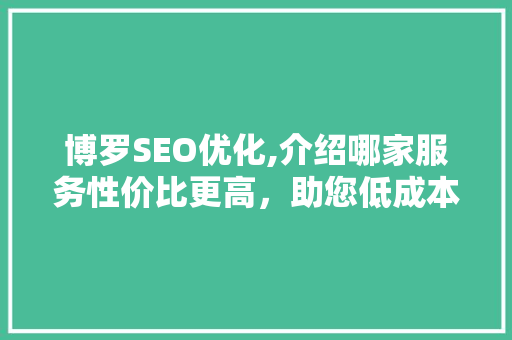 博罗SEO优化,介绍哪家服务性价比更高，助您低成本实现网站排名提升