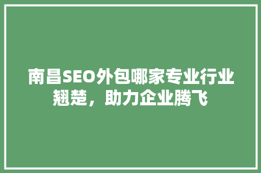 南昌SEO外包哪家专业行业翘楚，助力企业腾飞