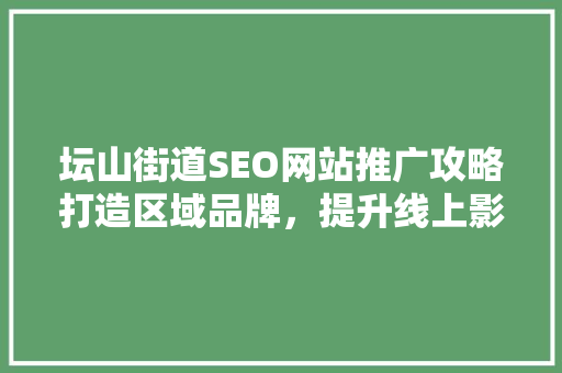 坛山街道SEO网站推广攻略打造区域品牌，提升线上影响力