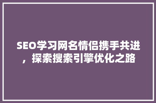 SEO学习网名情侣携手共进，探索搜索引擎优化之路