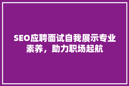 SEO应聘面试自我展示专业素养，助力职场起航