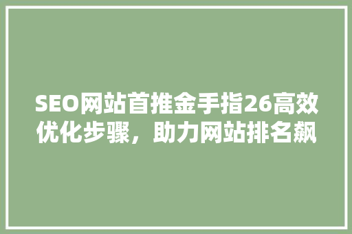 SEO网站首推金手指26高效优化步骤，助力网站排名飙升