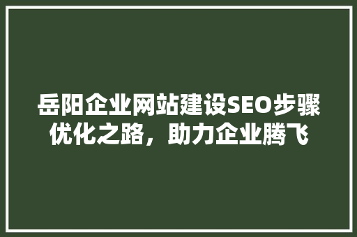 岳阳企业网站建设SEO步骤优化之路，助力企业腾飞