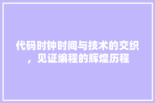 代码时钟时间与技术的交织，见证编程的辉煌历程