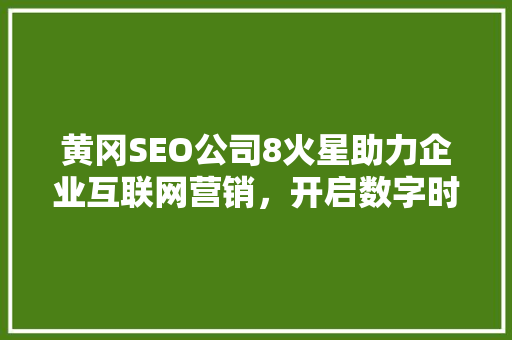 黄冈SEO公司8火星助力企业互联网营销，开启数字时代新篇章