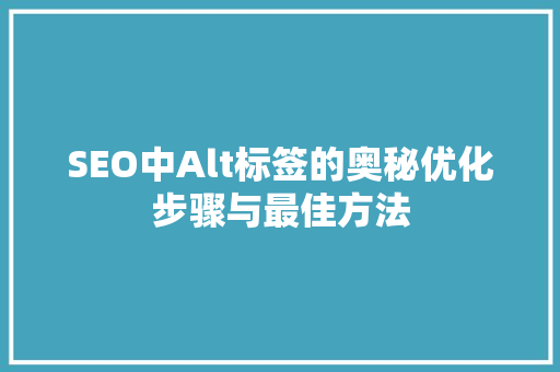 SEO中Alt标签的奥秘优化步骤与最佳方法