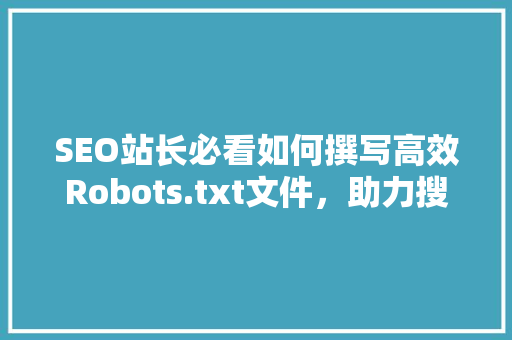 SEO站长必看如何撰写高效Robots.txt文件，助力搜索引擎优化