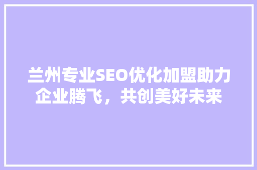 兰州专业SEO优化加盟助力企业腾飞，共创美好未来  第1张