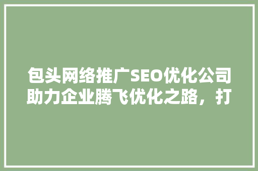包头网络推广SEO优化公司助力企业腾飞优化之路，打造高效网络营销步骤