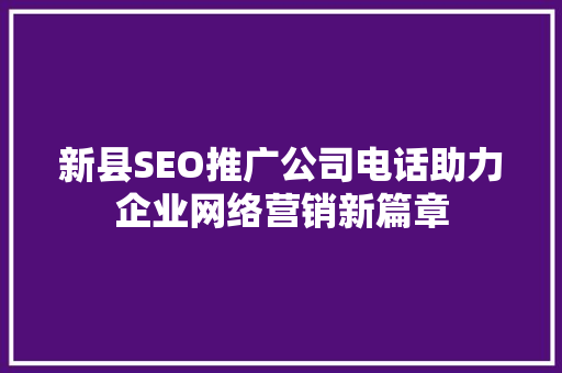 新县SEO推广公司电话助力企业网络营销新篇章  第1张