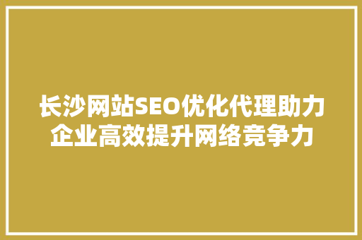 长沙网站SEO优化代理助力企业高效提升网络竞争力