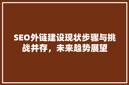 SEO外链建设现状步骤与挑战并存，未来趋势展望