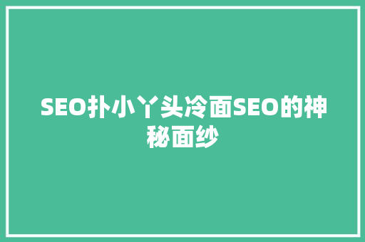 SEO扑小丫头冷面SEO的神秘面纱