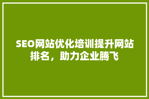 SEO网站优化培训提升网站排名，助力企业腾飞  第1张