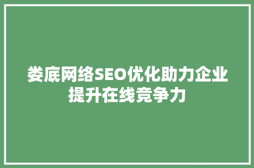 娄底网络SEO优化助力企业提升在线竞争力