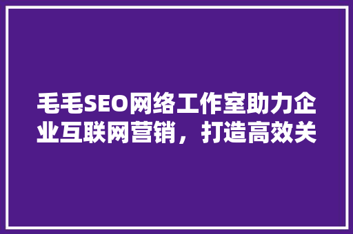 毛毛SEO网络工作室助力企业互联网营销，打造高效关键词布局步骤