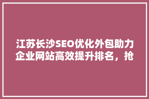 江苏长沙SEO优化外包助力企业网站高效提升排名，抢占市场先机