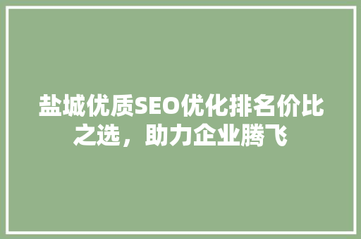 盐城优质SEO优化排名价比之选，助力企业腾飞