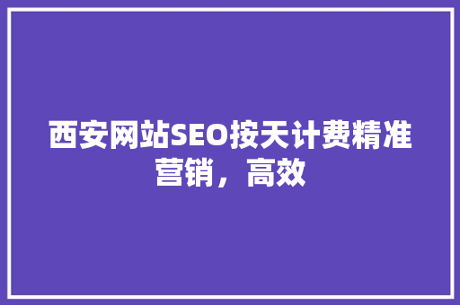 西安网站SEO按天计费精准营销，高效