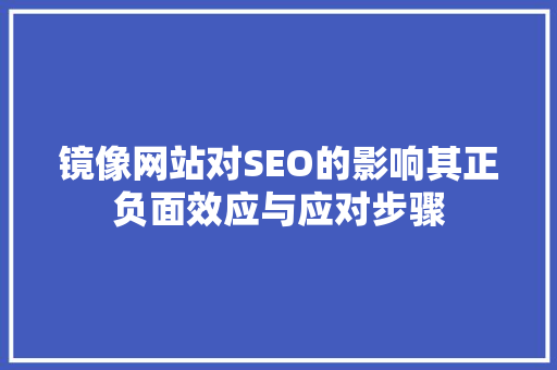 镜像网站对SEO的影响其正负面效应与应对步骤