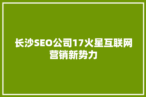 长沙SEO公司17火星互联网营销新势力