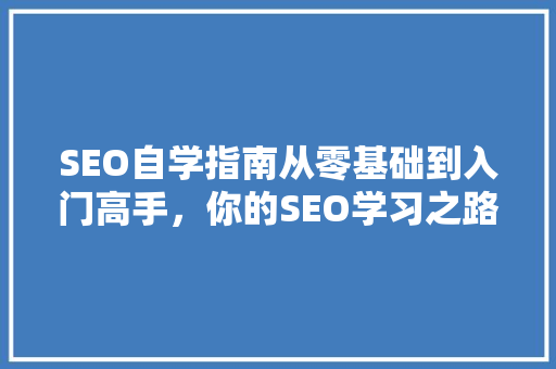 SEO自学指南从零基础到入门高手，你的SEO学习之路
