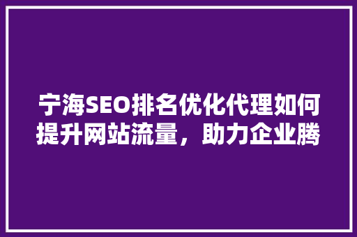 宁海SEO排名优化代理如何提升网站流量，助力企业腾飞
