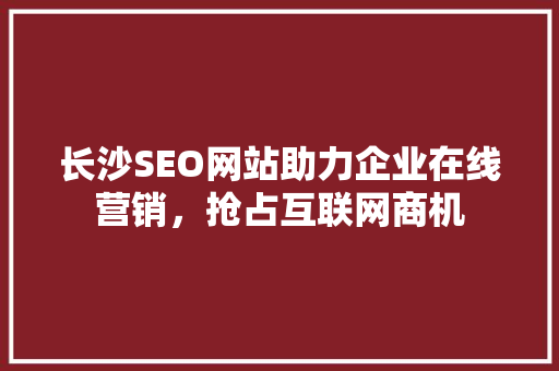 长沙SEO网站助力企业在线营销，抢占互联网商机