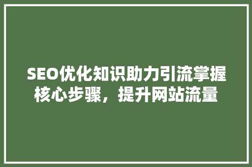 SEO优化知识助力引流掌握核心步骤，提升网站流量