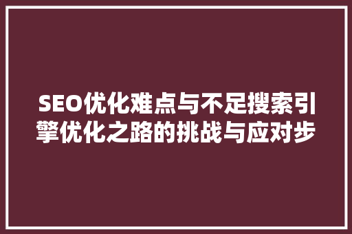 SEO优化难点与不足搜索引擎优化之路的挑战与应对步骤
