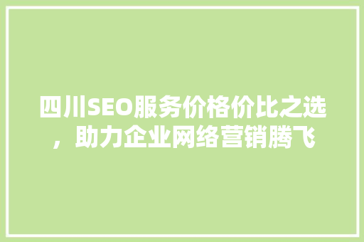四川SEO服务价格价比之选，助力企业网络营销腾飞