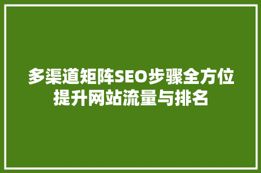 多渠道矩阵SEO步骤全方位提升网站流量与排名