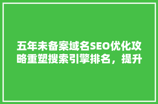 五年未备案域名SEO优化攻略重塑搜索引擎排名，提升网站流量