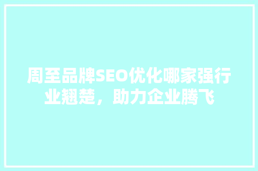周至品牌SEO优化哪家强行业翘楚，助力企业腾飞