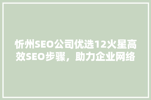 忻州SEO公司优选12火星高效SEO步骤，助力企业网络营销腾飞