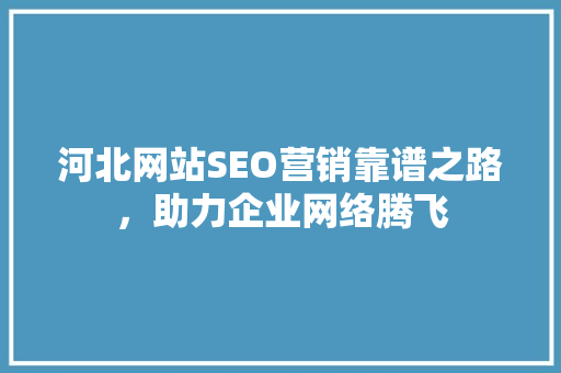 河北网站SEO营销靠谱之路，助力企业网络腾飞