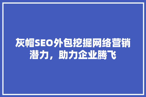 灰帽SEO外包挖掘网络营销潜力，助力企业腾飞
