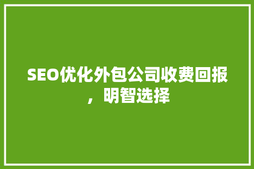 SEO优化外包公司收费回报，明智选择