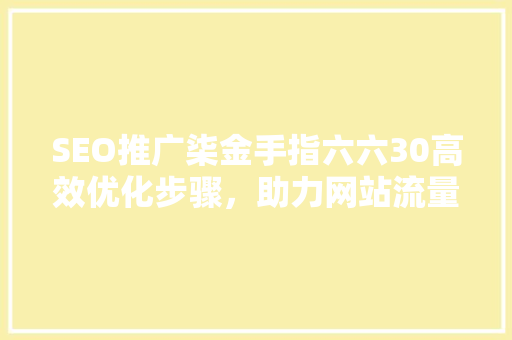 SEO推广柒金手指六六30高效优化步骤，助力网站流量飙升