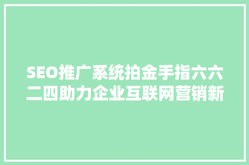 SEO推广系统拍金手指六六二四助力企业互联网营销新篇章