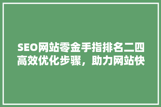 SEO网站零金手指排名二四高效优化步骤，助力网站快速崛起  第1张