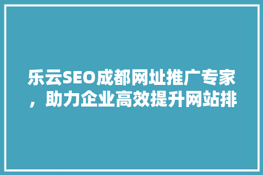 乐云SEO成都网址推广专家，助力企业高效提升网站排名