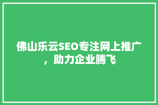 佛山乐云SEO专注网上推广，助力企业腾飞  第1张