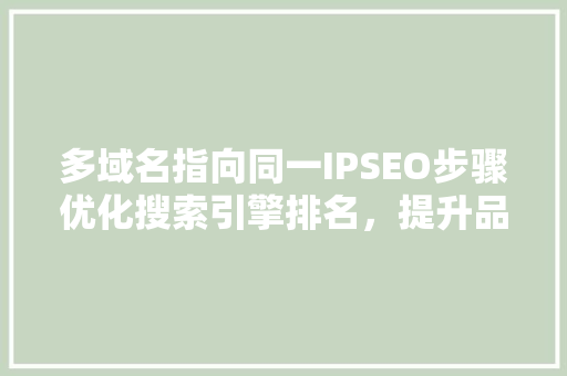 多域名指向同一IPSEO步骤优化搜索引擎排名，提升品牌影响力