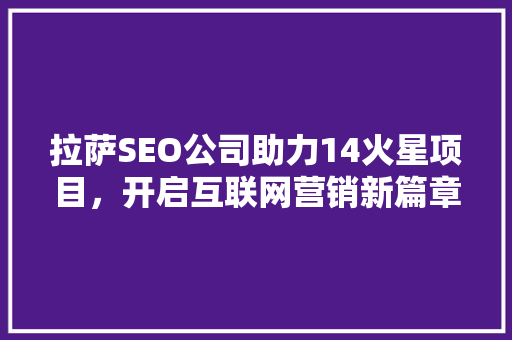 拉萨SEO公司助力14火星项目，开启互联网营销新篇章