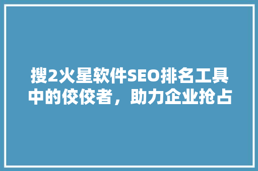 搜2火星软件SEO排名工具中的佼佼者，助力企业抢占网络高地