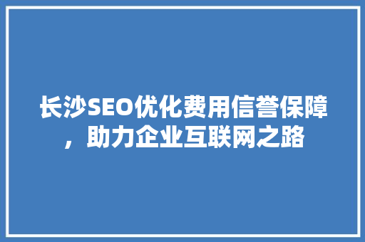 长沙SEO优化费用信誉保障，助力企业互联网之路
