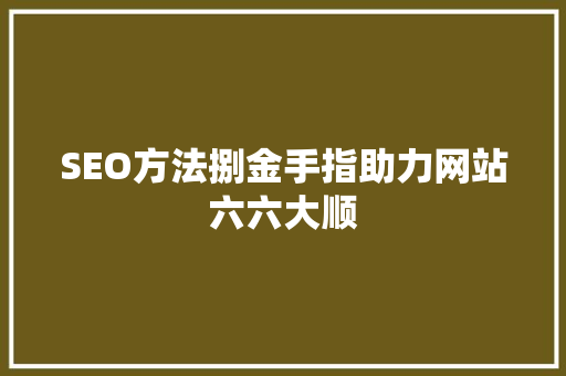 SEO方法捌金手指助力网站六六大顺