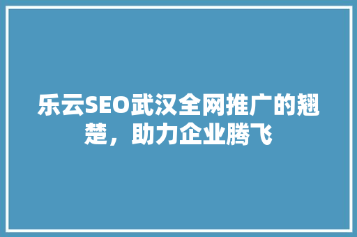 乐云SEO武汉全网推广的翘楚，助力企业腾飞